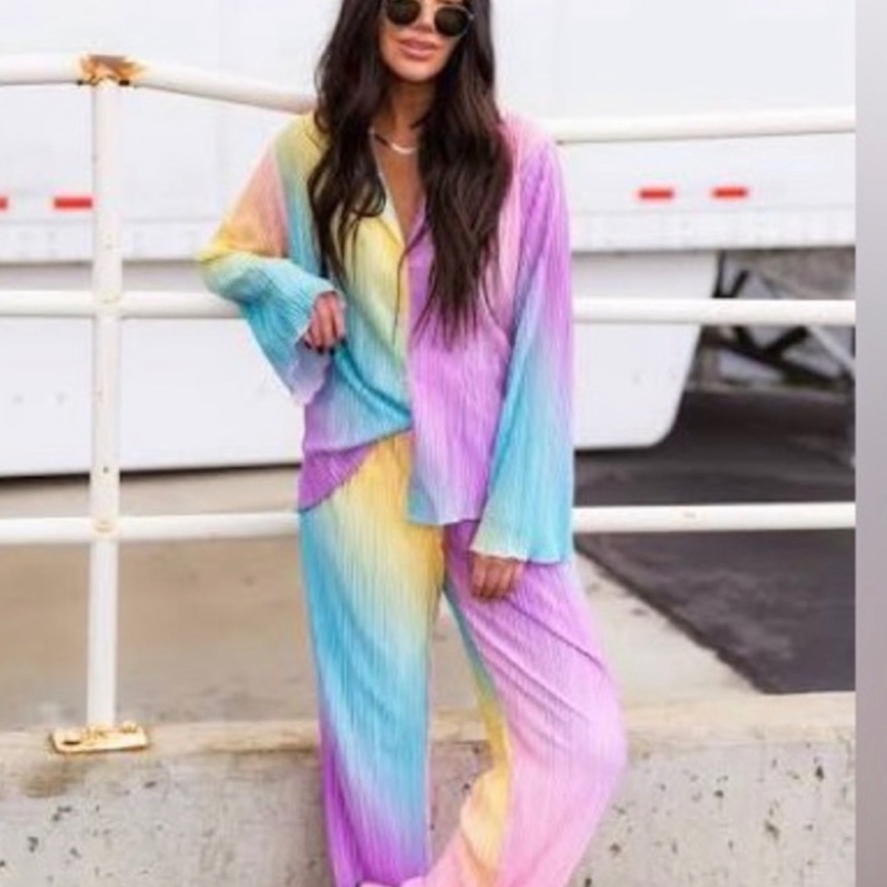 Pastel Rainbow Two- play suit Set